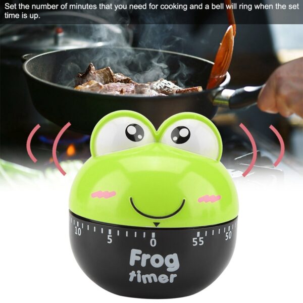 Cartoon Animal Shape Kitchen Timer Mechanical Counters Clock for Cooking Timing Tool(Green) - Image 3