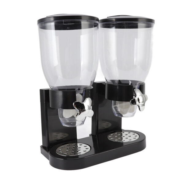 Cereal Dispenser ABS Dual Containers Airtight Twist Operation Dry Food Dispenser for Kitchen Black - Image 6