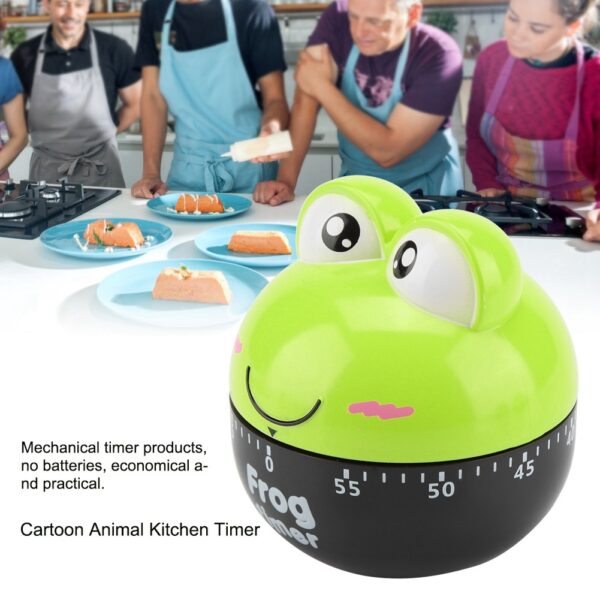 Cartoon Animal Shape Kitchen Timer Mechanical Counters Clock for Cooking Timing Tool(Green) - Image 5