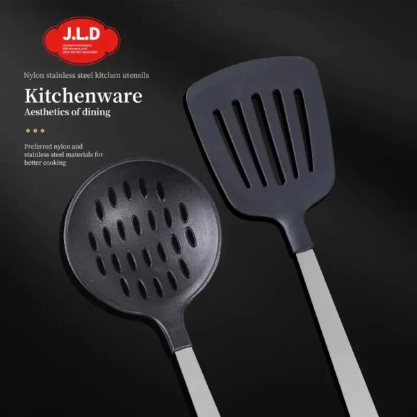 Cooking Utensil Set Premium 5 Piece Kitchen Utensil Set - Stainless Steel Handle And Nylon Faucet, Non-Stick, Heat Resistant, For Home, Kitchen Gift - Image 8