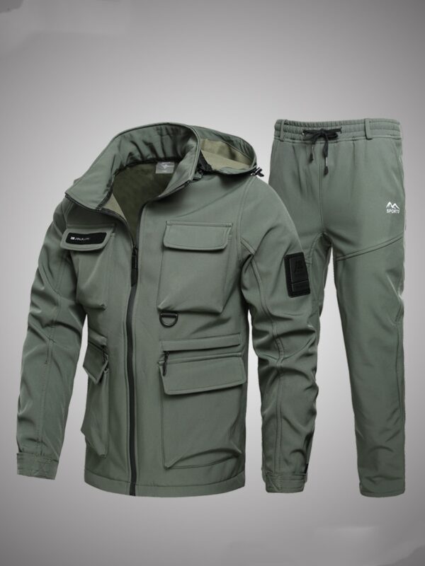 Fleece-lined Work Clothes Suit Men's Waterproof Labor Protection Clothing Warm Camouflage Clothing - Image 6