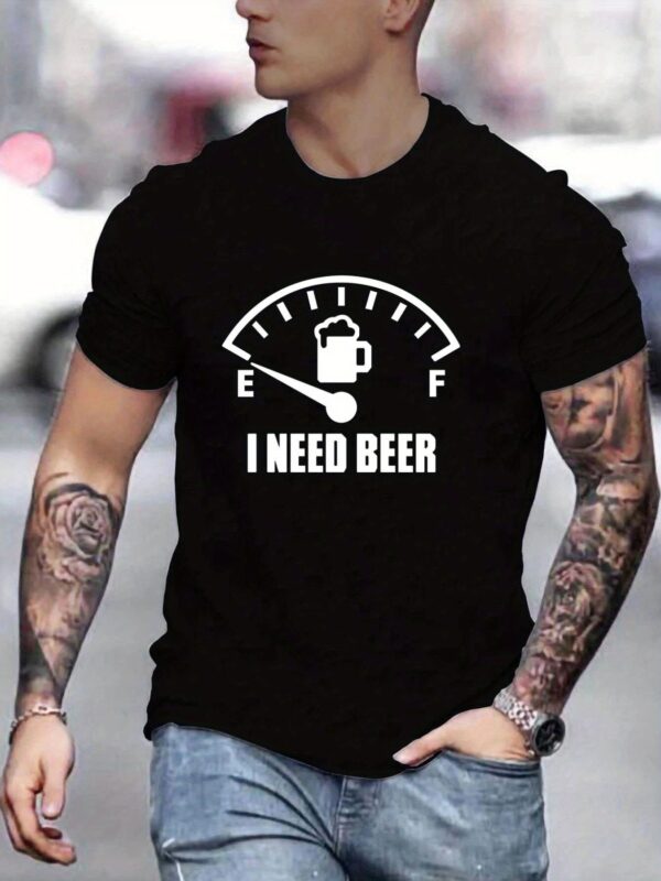 I Long For A Glass Of Beer, Printed Men's Comfortable T-shirt, Men's Summer Outdoor Clothing, Men's Clothing, Men's Top - Image 5