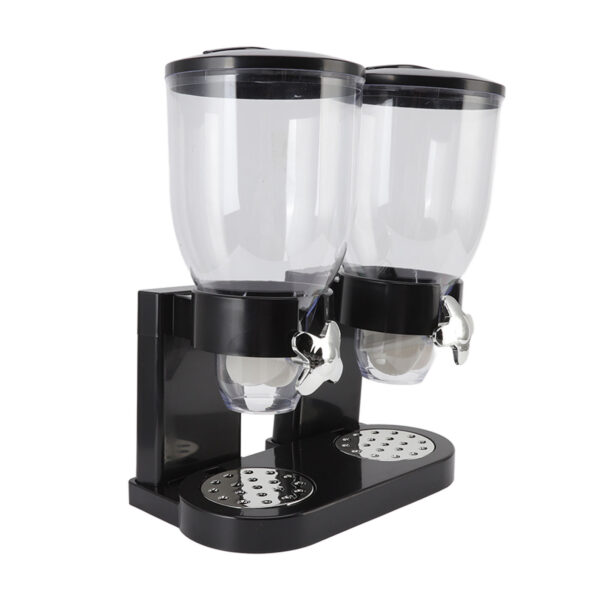 Cereal Dispenser ABS Dual Containers Airtight Twist Operation Dry Food Dispenser for Kitchen Black - Image 5