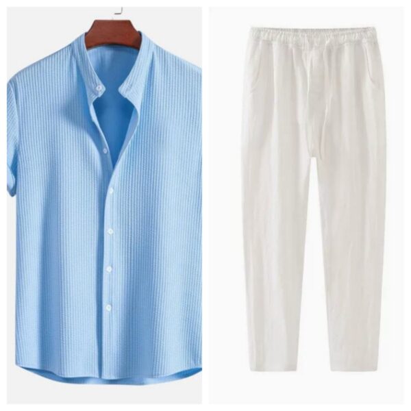 Short Sleeve Loose Shirt Top Summer Mens Clothing - Image 5