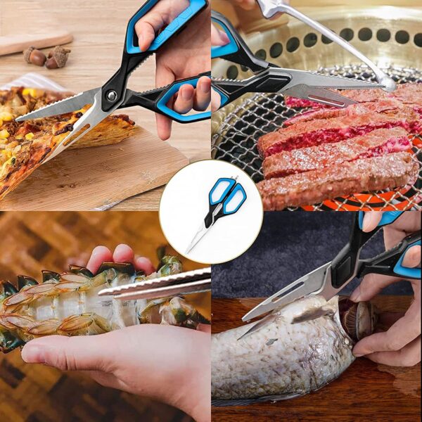 Kitchen Scissors Cookit Kitchen Shears Heavy Duty Stainless Steel Chef Shears Utility Come Apart Food Shears For Chicken Poultry Fish Meat Vegetables - Image 5
