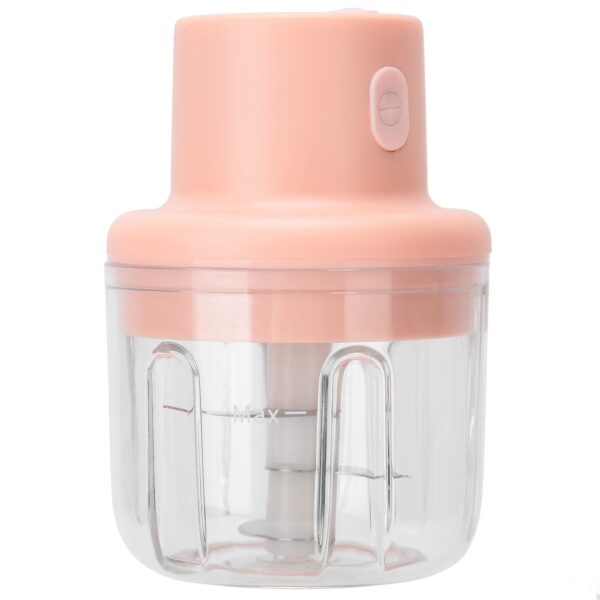 250ml Pink Electric Meat Grinder Food Chopper Mini Kitchen Shredder USB Charging - Image 3