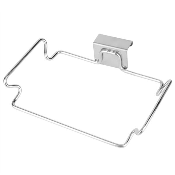 Stainless Steel Door Back Kitchen Garbage Trash Bag Holder Hanging Rack Bracket - Image 7