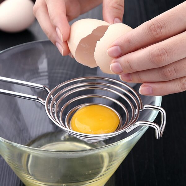 Stainless Steel Egg Separator Egg Yolk White Filter Separator Divider Kitchen Gadgets Baking Tool - Image 3