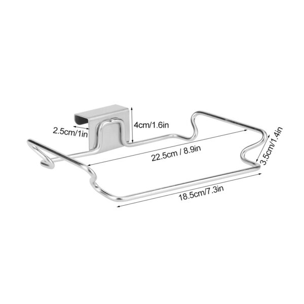 Stainless Steel Door Back Kitchen Garbage Trash Bag Holder Hanging Rack Bracket - Image 10