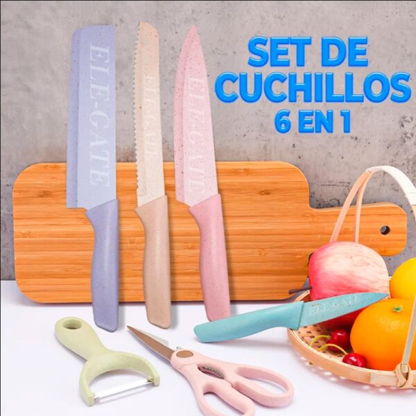 Colorful Stainless Steel Kitchen Knife Set - Image 4