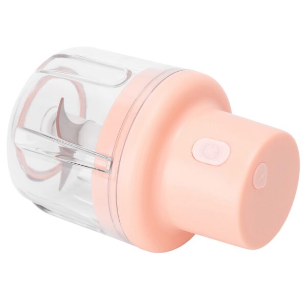 250ml Pink Electric Meat Grinder Food Chopper Mini Kitchen Shredder USB Charging - Image 5