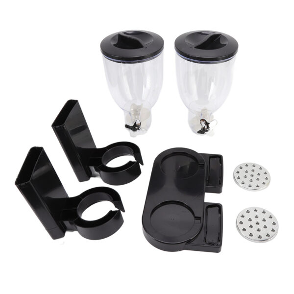 Cereal Dispenser ABS Dual Containers Airtight Twist Operation Dry Food Dispenser for Kitchen Black - Image 7