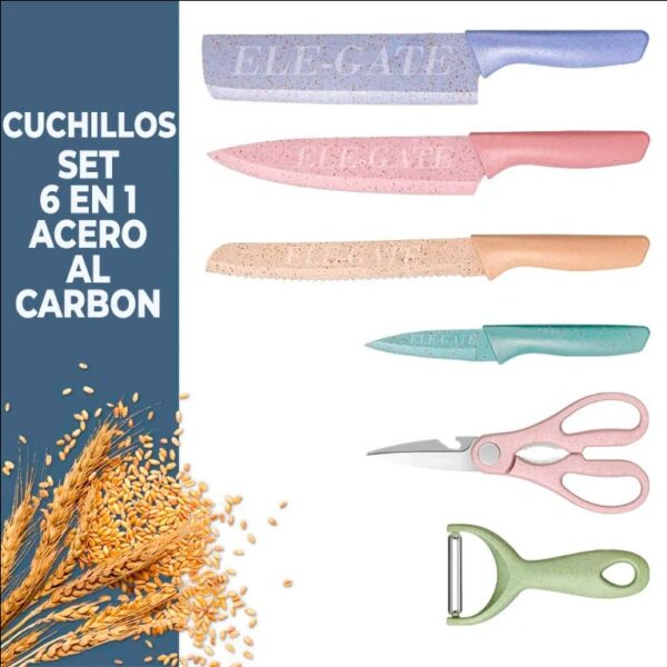 Colorful Stainless Steel Kitchen Knife Set - Image 3