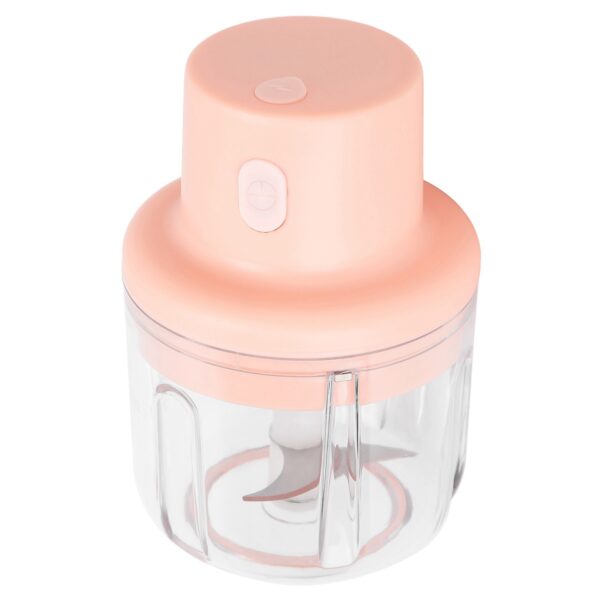 250ml Pink Electric Meat Grinder Food Chopper Mini Kitchen Shredder USB Charging - Image 9