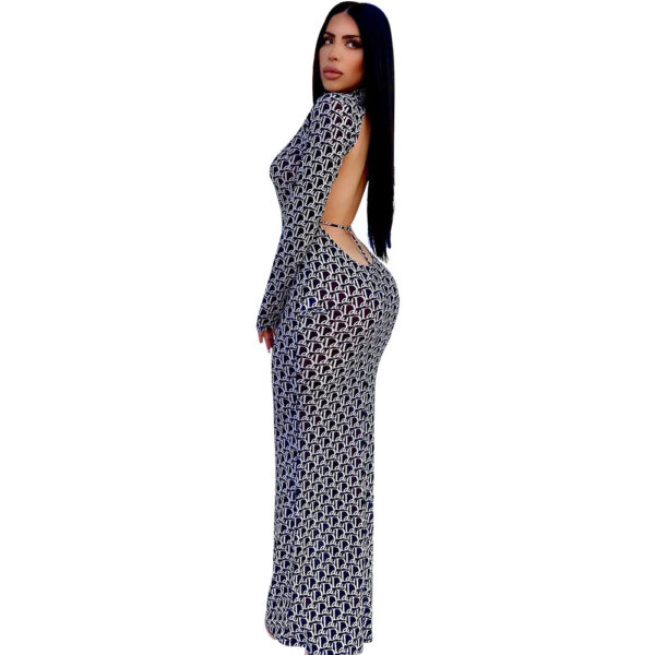 Mesh Floral Backless Women's Clothing - Image 2