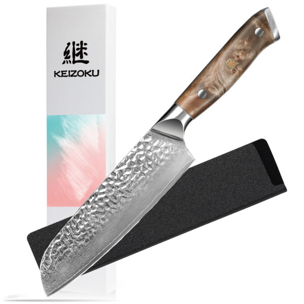 Damascus Chef Knife, 10Cr15MOV Japanese Kitchen Knives Set With Full Tang G10 Handle, Professional Chef Knife For Kitchen, Sheath & Gift Box - Image 2
